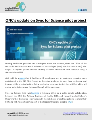 ONC’s update on Sync for Science pilot project
