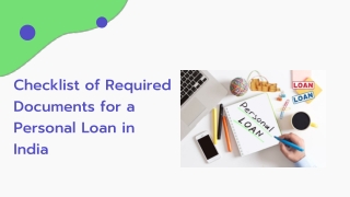Necessary Document Required for Personal Loan in India