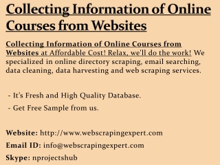 Collecting Information of Online Courses from Websites