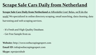 Scrape Sale Cars Daily from Netherland