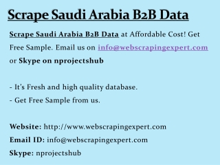 Scrape Saudi Arabia B2B Data