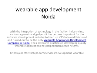 wearable app development Noida