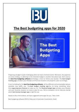 The Best budgeting apps for 2020