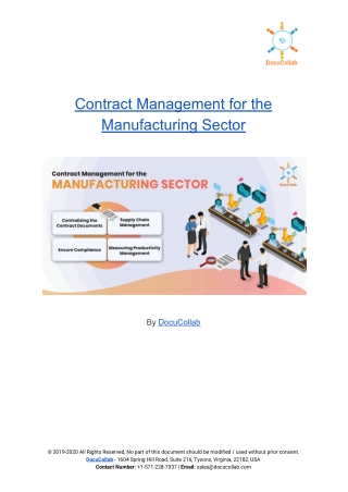 Contract Management for the Manufacturing Sector