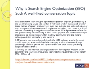 Why Is Search Engine Optimization (SEO) Such A well-liked conversation Topic