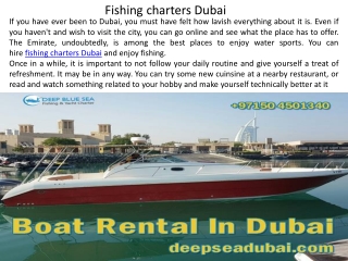 Deep Sea Fishing Charters Dubai