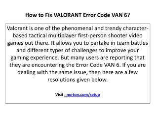 How to Fix VALORANT Error Code VAN 6?