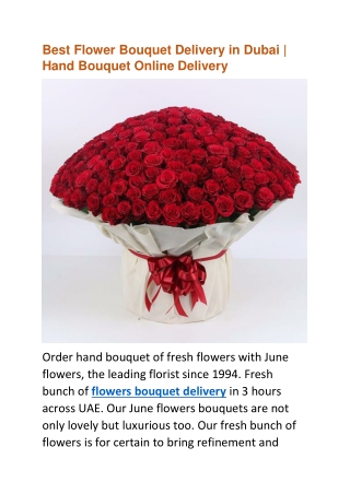 Best Flower Bouquet Delivery in Dubai | Hand Bouquet Online Delivery