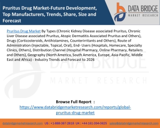 Pruritus Drug Market-Future Development, Top Manufacturers, Trends, Share, Size and Forecast