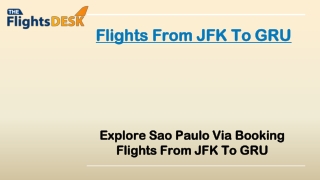 Flights From JFK To GRU