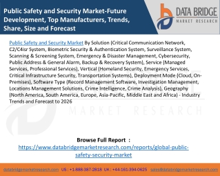 Public Safety and Security Market-Future Development, Top Manufacturers, Trends, Share, Size and Forecast