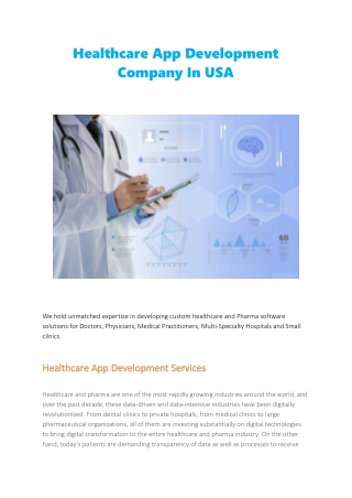 Healthcare Application Development Company in New York, and New Jersey, USA - Technosip