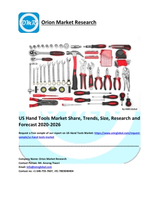 US Hand Tools Market Size, Share, Trends, Analysis and Forecast 2020-2026