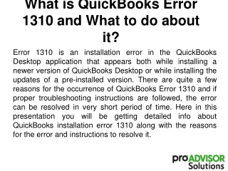 How to Eliminate QuickBooks error 1310 quickly