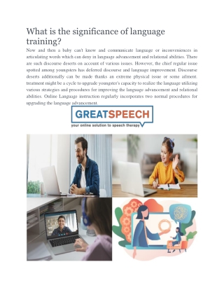 Online Speech Therapy | Greatspeech.com