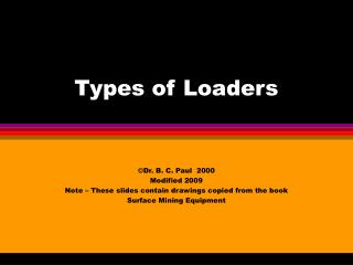 Types of Loaders