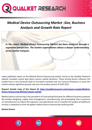 Medical Device Outsourcing Market Size, Growth Analysis, and Forecast by 2027