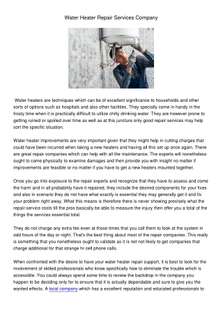 WaterHeaterRepairServicesCompany