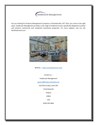 Best Property Management Charlottesville VA | HasBrouck Management