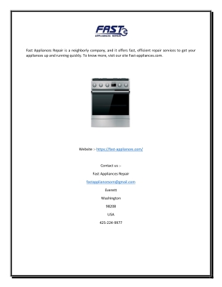 Appliance Repair by Fast Appliances Repair