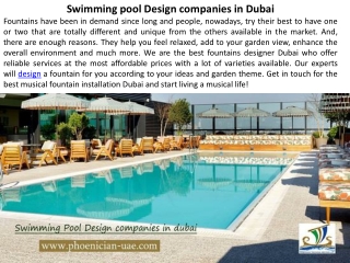 swimming pool design dubai