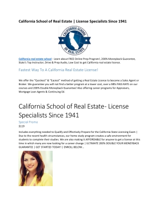 California real estate school