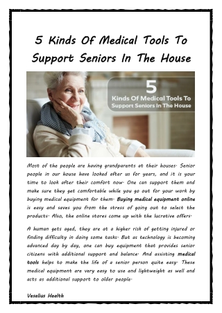 5 Kinds Of Medical Tools To Support Seniors In The House