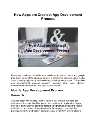 How Apps are Created: App Development Process