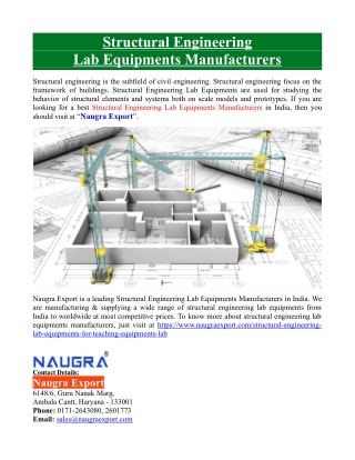 Structural Engineering Lab Equipments Manufacturers