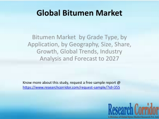 Bitumen Market  by Grade Type, by Application, by Geography, Size, Share, Growth, Global Trends, Industry Analysis and F