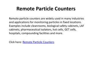 Remote Particle Counters
