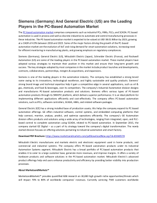 PC-based Automation Market by  Component IPCS, HMIS, PLCS, SCADA - 2023 | MarketsandMarkets
