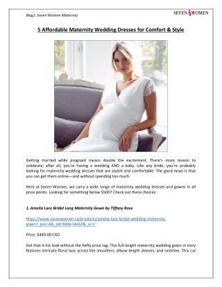 Affordable Maternity Wedding Dresses for Comfort & Style