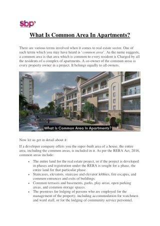 What Is Common Area In Apartments?