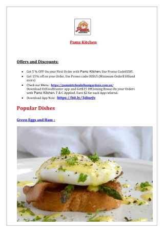 5% Off - Pamz Kitchen Fulham Gardens Takeaway Menu, SA