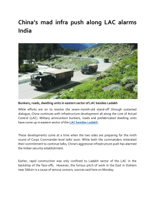 China’s mad infra push along LAC alarms India