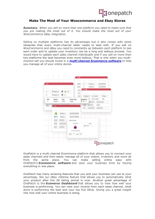 Make The Most of Your Woocommerce and Ebay Stores