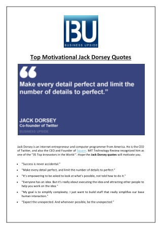 Top Motivational Jack Dorsey Quotes