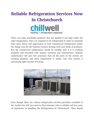 Reliable Refrigeration Services Now In Christchurch