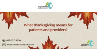 What thanksgiving means for patients and providers?