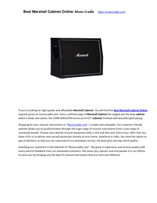 Best Marshall Cabinet Online- Music Cradle