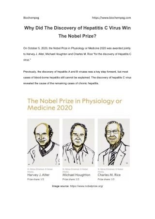 Why Did The Discovery of Hepatitis C Virus Win The Nobel Prize?