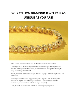 Why Yellow Diamond Jewelry Is As Unique As You Are | Astteria