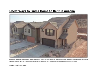 6 Best Ways to Find a Home to Rent in Arizona