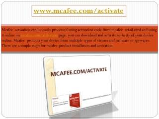 Mcafee.com/Activate | Download, Install & Activate Mcafee