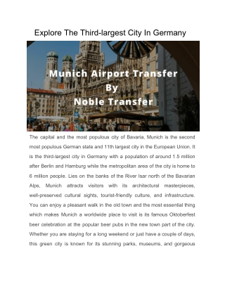Explore The Third-largest City In Germany