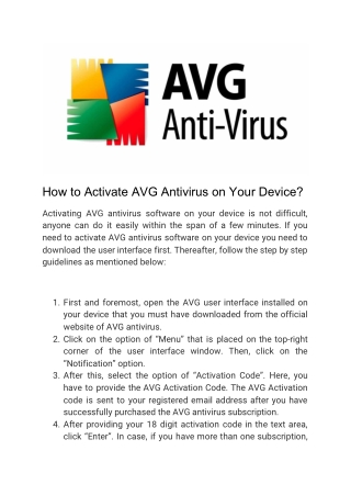 How to Activate AVG Antivirus on Your Device?