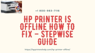 Why HP Printer is Offline 1-8009837116 Hp Printer Not Responding -Instant Fixes