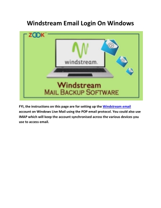 How To Set Up Windstream Email Login On Windows
