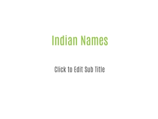 Indian Names